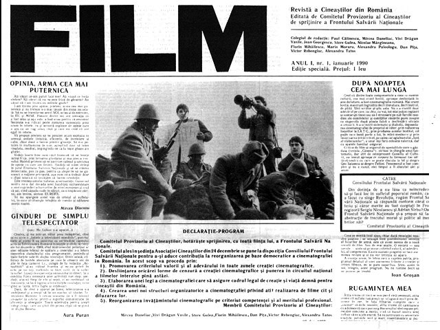 Revista „Film”, anul 1, nr. 1, ianuarie 1990